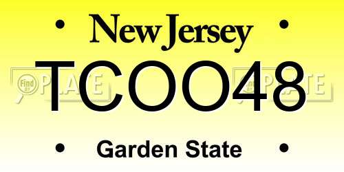 TCOO48 New Jersey License Plate