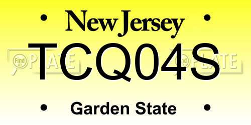 TCQ04S New Jersey License Plate