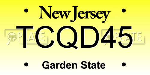 TCQD45 New Jersey License Plate