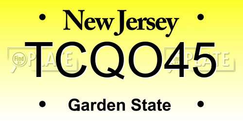 TCQO45 New Jersey License Plate