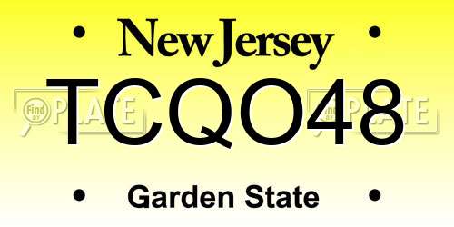 TCQO48 New Jersey License Plate