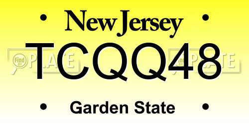 TCQQ48 New Jersey License Plate