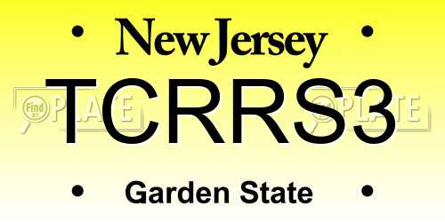 TCRRS3 New Jersey License Plate