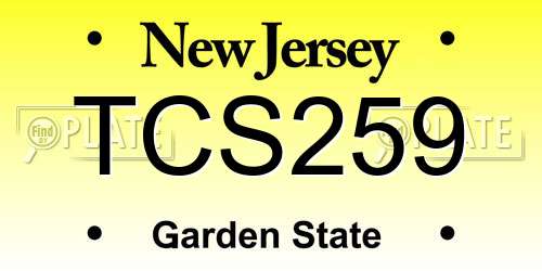 TCS259 New Jersey License Plate