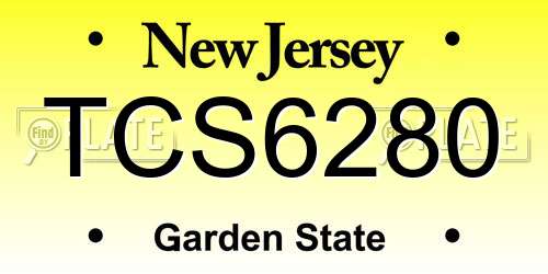 TCS6280 New Jersey License Plate