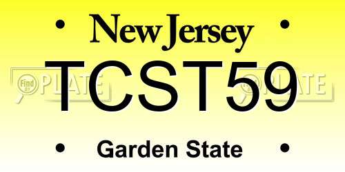 TCST59 New Jersey License Plate