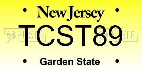 TCST89 New Jersey License Plate