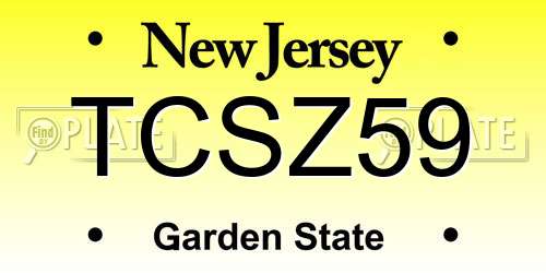 TCSZ59 New Jersey License Plate