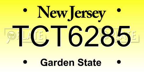 TCT6285 New Jersey License Plate