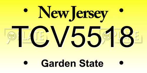 TCV5518 New Jersey License Plate
