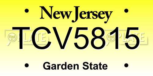 TCV5815 New Jersey License Plate