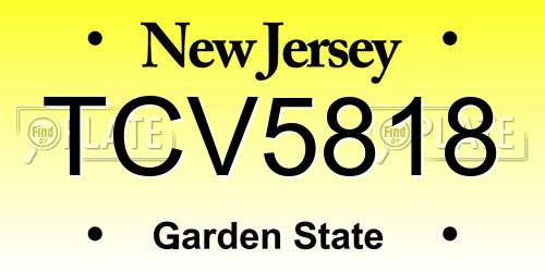 TCV5818 New Jersey License Plate