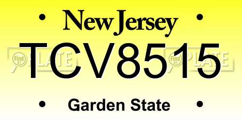 TCV8515 New Jersey License Plate