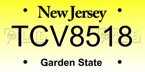 TCV8518 New Jersey License Plate