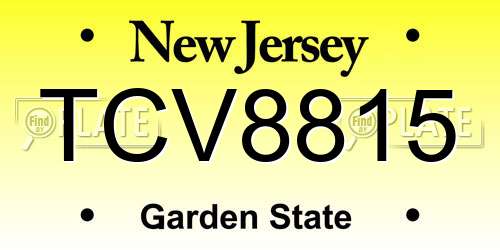 TCV8815 New Jersey License Plate