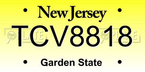 TCV8818 New Jersey License Plate