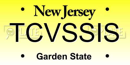 TCVSSIS New Jersey License Plate