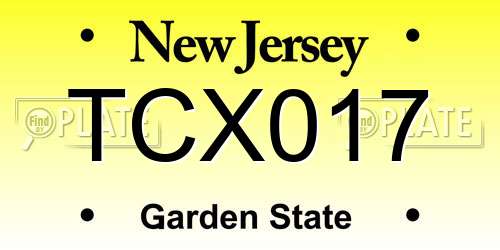 TCX017 New Jersey License Plate