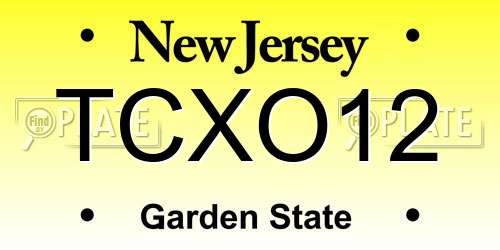 TCXO12 New Jersey License Plate