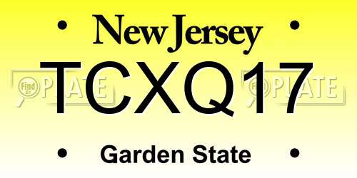 TCXQ17 New Jersey License Plate