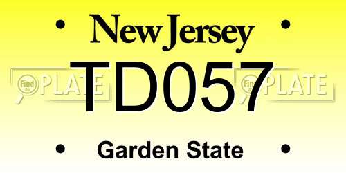 TD057 New Jersey License Plate