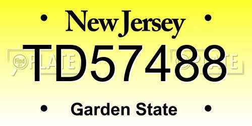 TD57488 New Jersey License Plate
