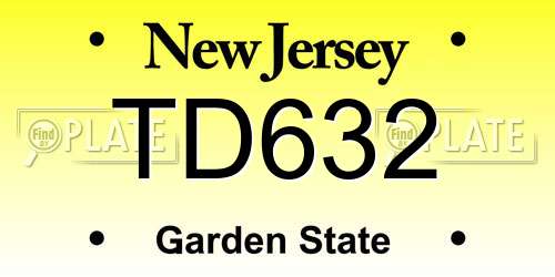 TD632 New Jersey License Plate