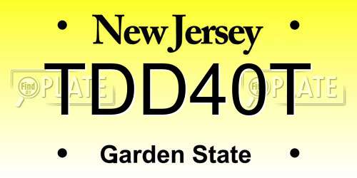 TDD40T New Jersey License Plate