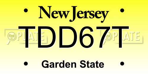 TDD67T New Jersey License Plate