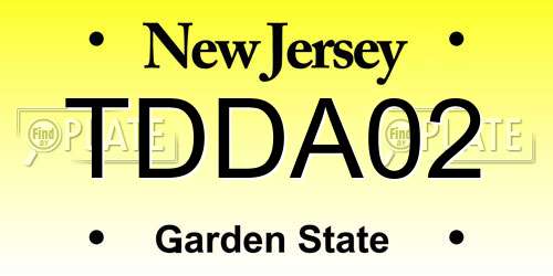 TDDA02 New Jersey License Plate