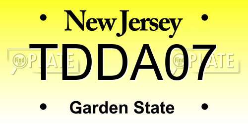 TDDA07 New Jersey License Plate