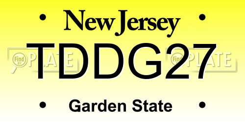 TDDG27 New Jersey License Plate