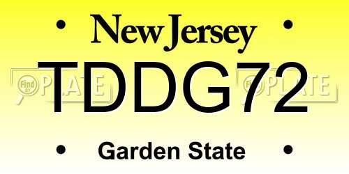 TDDG72 New Jersey License Plate