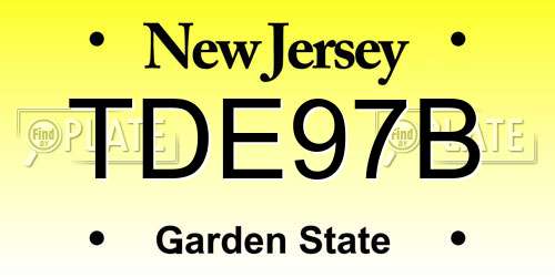 TDE97B New Jersey License Plate