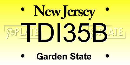 TDI35B New Jersey License Plate