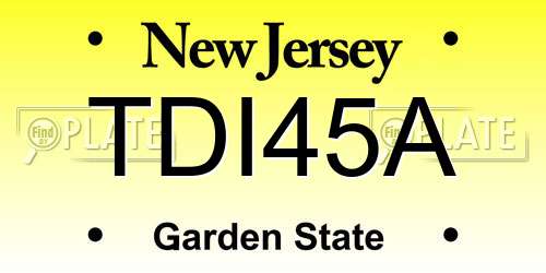 TDI45A New Jersey License Plate