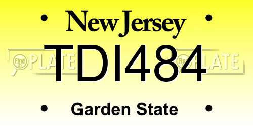 TDI484 New Jersey License Plate