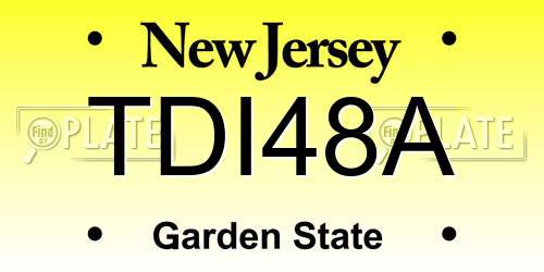 TDI48A New Jersey License Plate