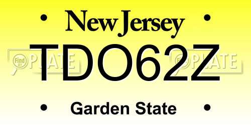 TDO62Z New Jersey License Plate