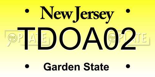 TDOA02 New Jersey License Plate