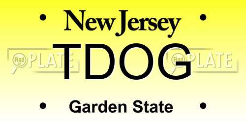 TDOG New Jersey License Plate