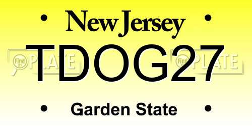 TDOG27 New Jersey License Plate