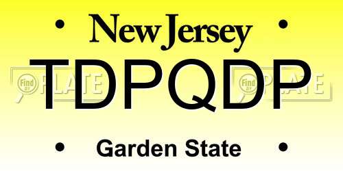 TDPQDP New Jersey License Plate