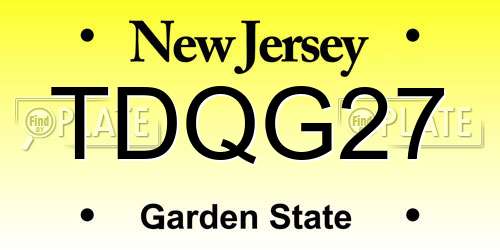TDQG27 New Jersey License Plate