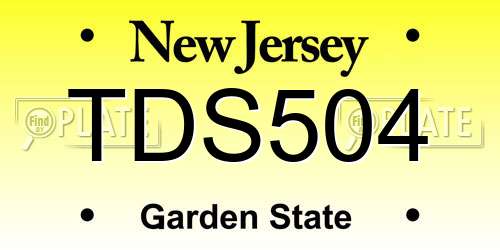 TDS504 New Jersey License Plate