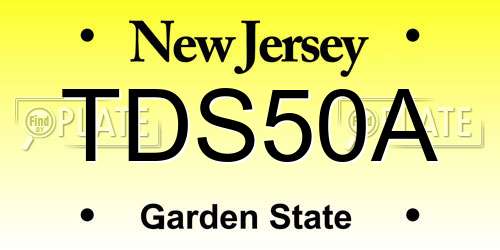 TDS50A New Jersey License Plate