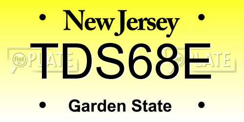 TDS68E New Jersey License Plate
