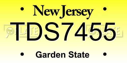 TDS7455 New Jersey License Plate