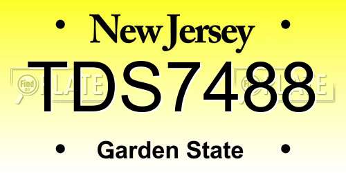 TDS7488 New Jersey License Plate
