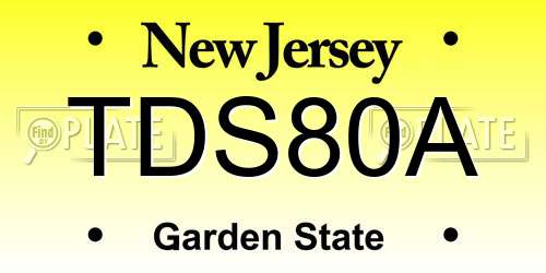 TDS80A New Jersey License Plate